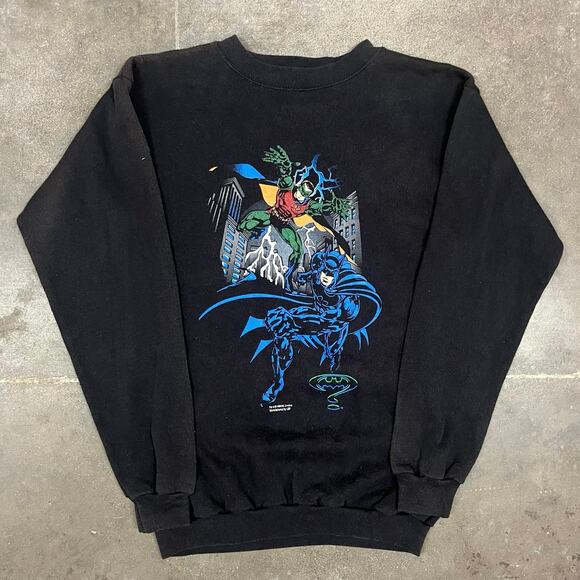 Vintage 90s Batman and Robin Youth Sweater XL - Picture 1 of 7